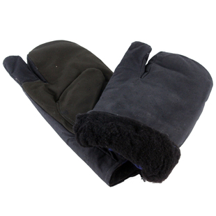 苏联战术手套 苏军坦克兵冬季皮毛一体防寒手套 铁灰色三指手闷