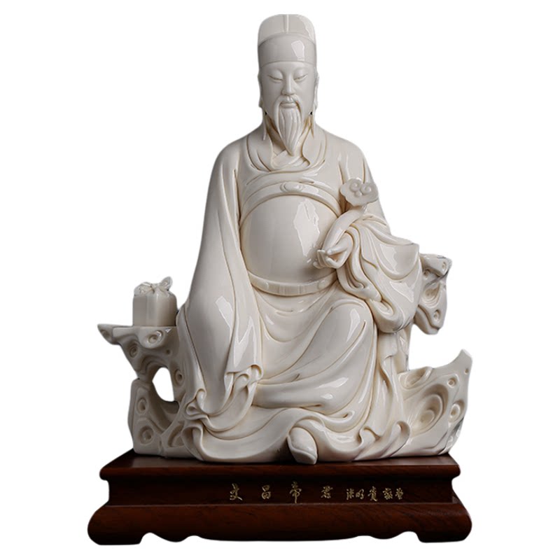 中国白陶瓷文昌帝君摆件
