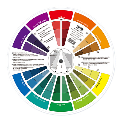 色彩通12色轮盘调色比例卡印刷