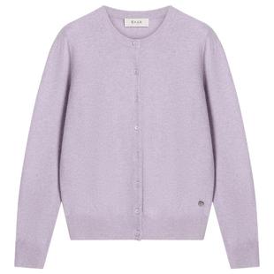 鄂尔多斯1980 圆领/V领纯羊绒针织开衫秋冬女通勤百搭外套