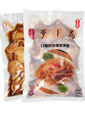 酱萝卜花500g 萝卜干 萝卜皮即食酱菜爽脆糖醋腌萝卜条开胃下饭菜