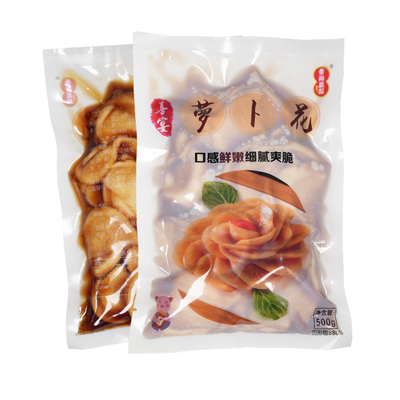 酱萝卜花500g 萝卜干 萝卜皮即食酱菜爽脆糖醋腌萝卜条开胃下饭菜
