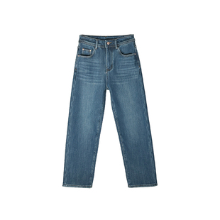 新晋神裤！~三色密密绒法棍牛仔裤女秋冬新款保暖高腰直筒九分裤