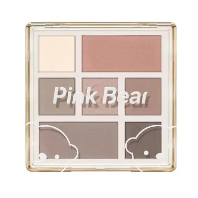 pinkbear皮可熊七色眼影盘哑光修容综合盘黄油小熊女生日礼物日常