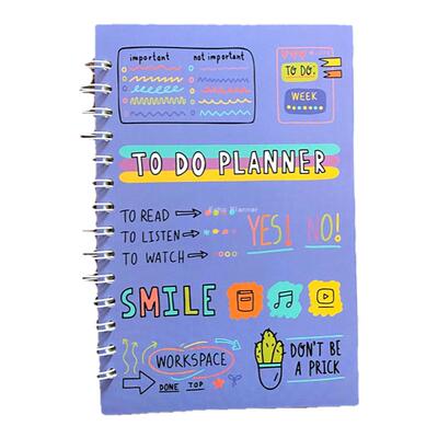 To do planner英文日程本自填日期线圈本计划本planner简约笔记本