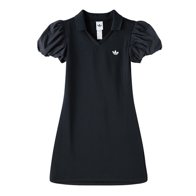 阿迪达斯女泡泡袖修身V领半身裙