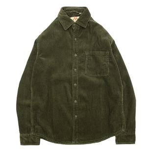 重磅美式复古全棉灯芯绒衬衫男秋季日系宽松大码休闲长袖港风衬衣