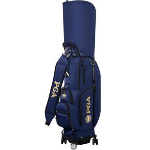 美国PGA高尔夫球包伸缩包男女四轮平推航空托运双球包帽带海关锁