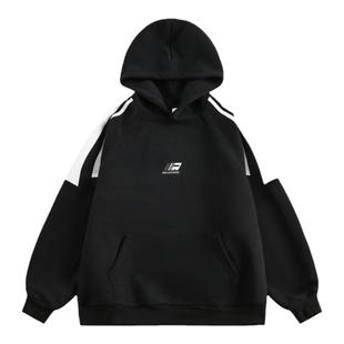 420g重磅连帽卫衣男秋冬款男生男款美式灰色套头男士上衣帽衫外套