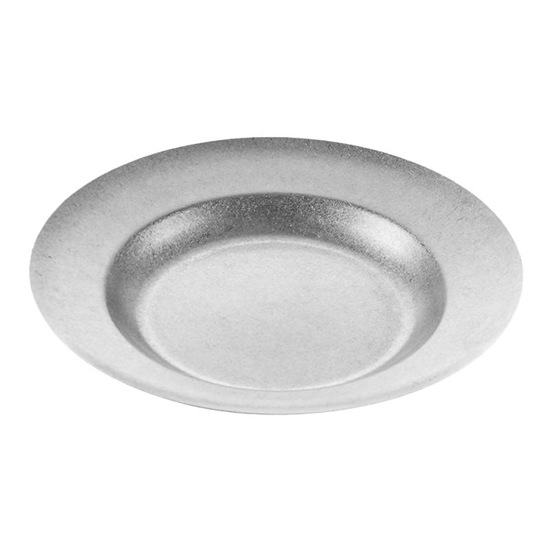 美式复古餐具不锈钢盘圆形草帽盘