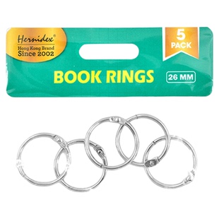 Hernidex好而得活页金属环扣圈笔记本文件夹收纳圆铁环扣开口环卡片书本档案固定器自制书装订成册工具钥匙扣