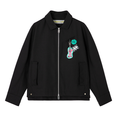 NUMBER HERE 精纺羊毛宽松休闲拉链夹克外套潮牌男女款NH22Q168