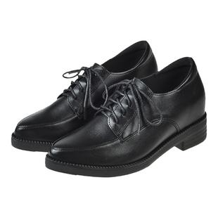 内增高乐福鞋女2025夏季粗跟英伦风厚底一脚蹬小皮鞋女工作鞋单鞋