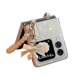 适用华为novaFlip折叠屏p50透明pocket2S带手链小米mix荣耀MagicV挂绳Flip2手机壳OPPON3Flip女vivoxFlip外壳