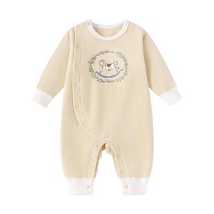 babylove婴幼儿保暖连体衣冬季男女宝宝居家打底衣服睡衣哈衣爬服