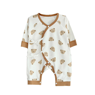 男童2025新款无骨纯棉蝴蝶衣新生婴儿春秋装爬服连体衣女宝宝外穿