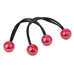 2026新年儿童高弹力红色珠珠绕绕皮筋小女孩樱桃双头头绳编发头饰