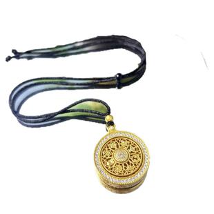 古法沙金八宝罗盘黄金吊坠项链编绳女士毛衣链大小配饰饰品不掉色