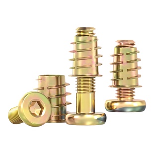 家具螺丝紧固件内外牙螺母床连接件桌椅柜子木板预埋螺帽配件M6M8