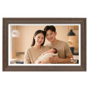 霓时数码电子相框15.6英寸木制框架64G智能相册高清云相框照片视频播放显示屏礼品 元旦新年春节情人节礼物