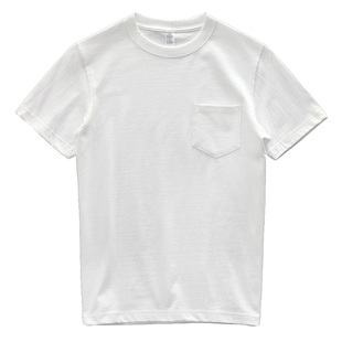 美式重磅t恤男复古260g纯棉口袋短袖男圆领纯白打底衫潮体恤夏季