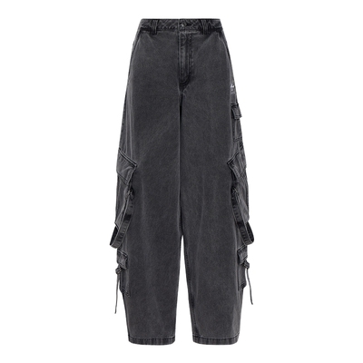 【小黑盒】阿迪达斯三叶草工装风牛仔多口袋直筒长裤KU9535小黑盒