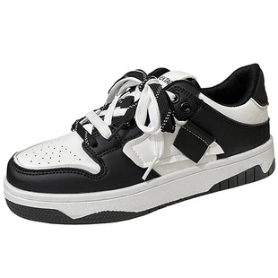 美式板鞋男士百搭黑色鞋子男鞋 冬季新款透气休闲鞋情侣运动鞋女