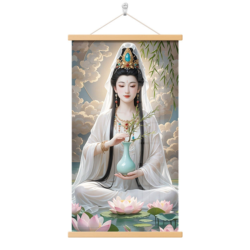 白衣观音画像供奉挂画
