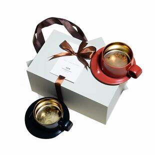 飞形物花好月圆情侣礼物盒陶瓷咖啡杯碟景德镇杯子新结婚订婚乔迁