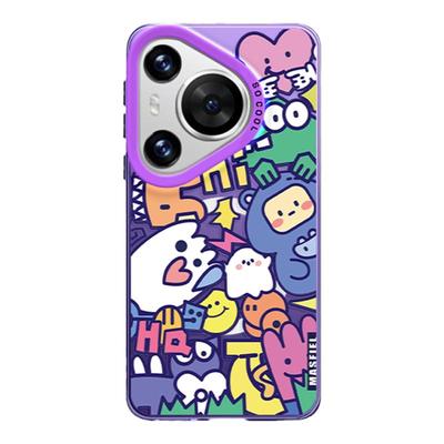 MASFEIL × 抽象涂鸦适用华为Pura80手机壳磁吸p70/p60pro新款网红p50创意软边p40带支架防摔保护套可爱Ultra