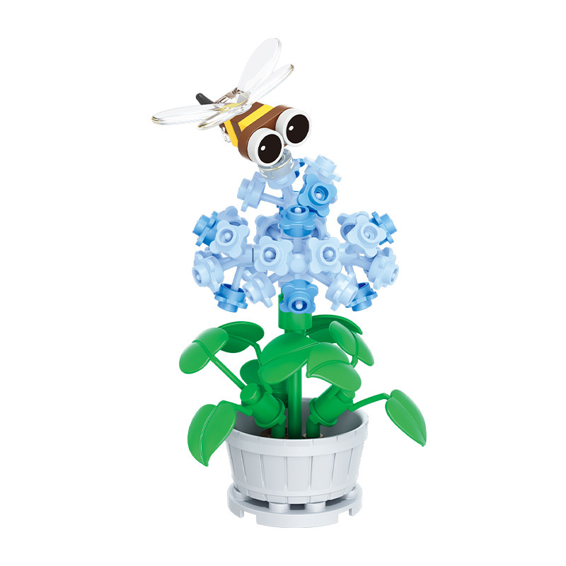 植物盆栽模型积木玩具