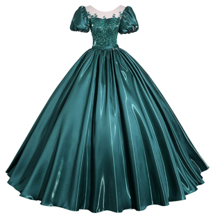 缎面晚礼服女学生声乐艺考独唱演出服高级感生日宴会成人礼蓬蓬裙