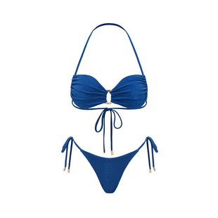 Yukari Swim2026新款蓝色分体泳衣女性感温泉bikini绝美度假泳装