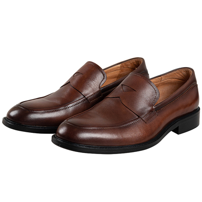 皮鞋男一脚蹬男士便士商务圆头