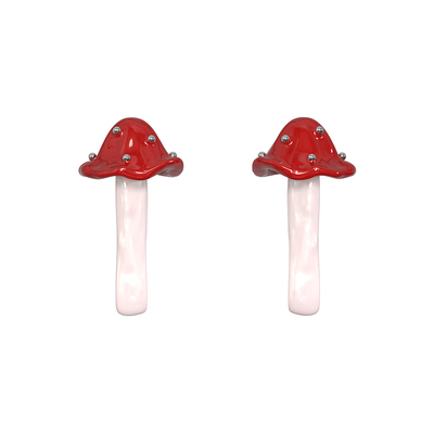 pearlona危险花园红蘑菇巴洛克珍珠耳钉耳饰女新年