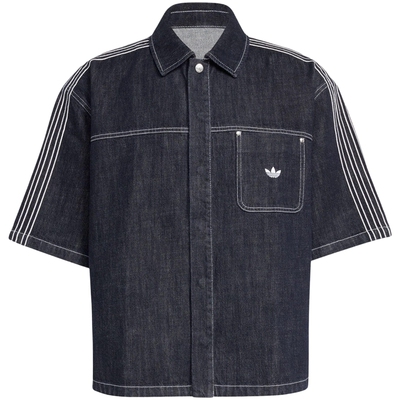 adidas阿迪达斯三叶草男子DENIM BUTTON UP短袖衬衫KG6448