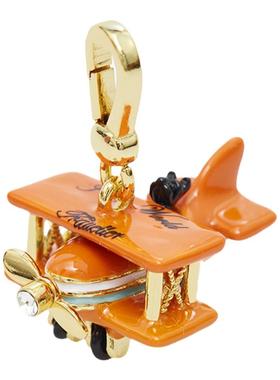 时尚黑色小狗飞机吊坠