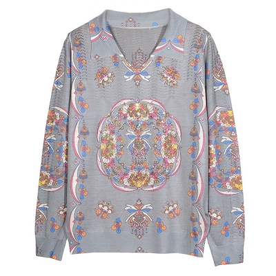 2025新款长袖天丝翻领套头薄毛衫