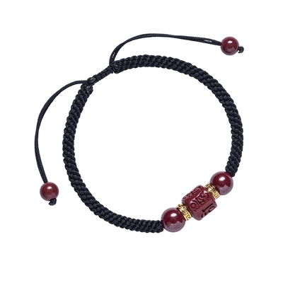 大善堂朱砂六字真言手工编织手绳