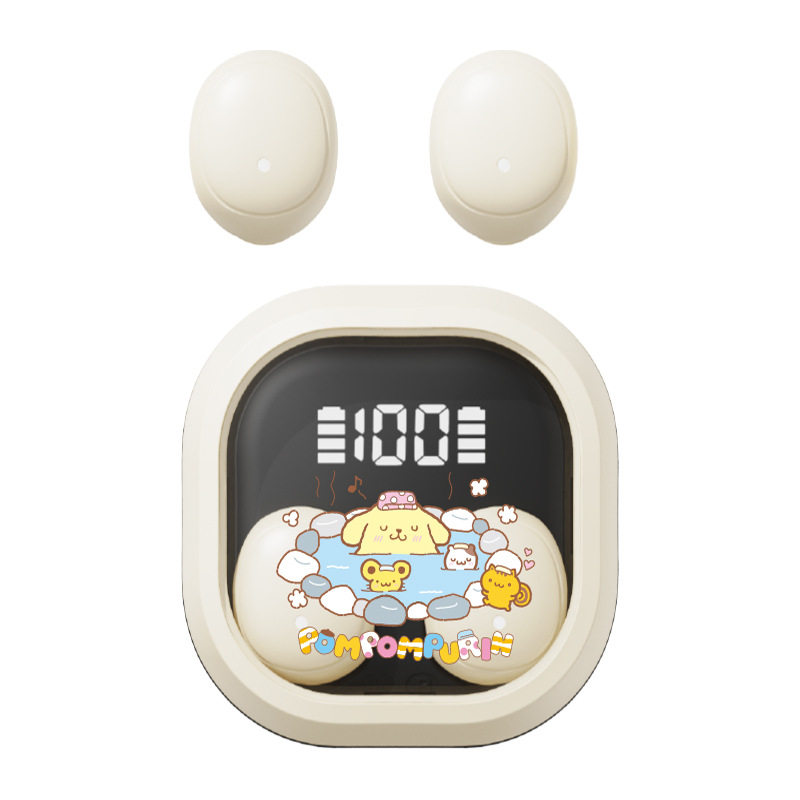 三丽鸥入耳式无线睡眠蓝牙耳机迷你小巧舒适贴耳数显电量高音质