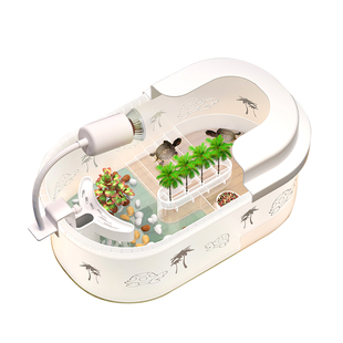 乌龟缸家用小型造景小别墅带晒台内置过滤流水一体养龟生态专用缸