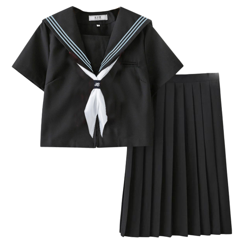 日系原创黑蓝三本基础款校供感水手服正版学院风jk制服中间服套装