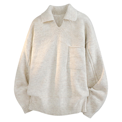 康博男士冬新款时尚百搭翻领毛衣