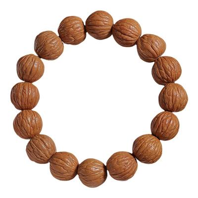 天然无修猴头桃核手串男女文玩佛珠单圈手部盘玩珍藏老山檀香圆珠