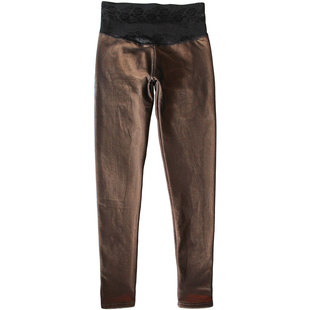 维宾加绒网纱透肤带亮片钻闪闪彩金加厚假透肉打底裤女秋冬长裤子