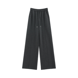 【末言】慵懒感时髦莲藕绣立体经线加绒显瘦直筒直筒休闲裤-K124N