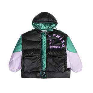 儿童装女童90白鸭绒羽绒服冬装洋气中大款拼色加厚爆款白鸭绒外套