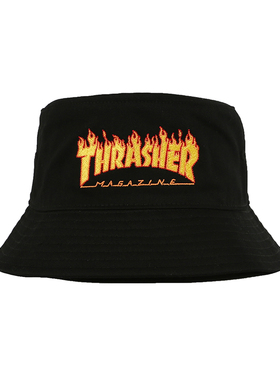 THRASHER火焰logo印花遮阳渔夫帽