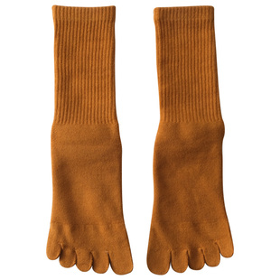 中筒袜冬季加厚款保暖毛巾棉女高橡筋袜筒长筒毛圈加绒五指袜