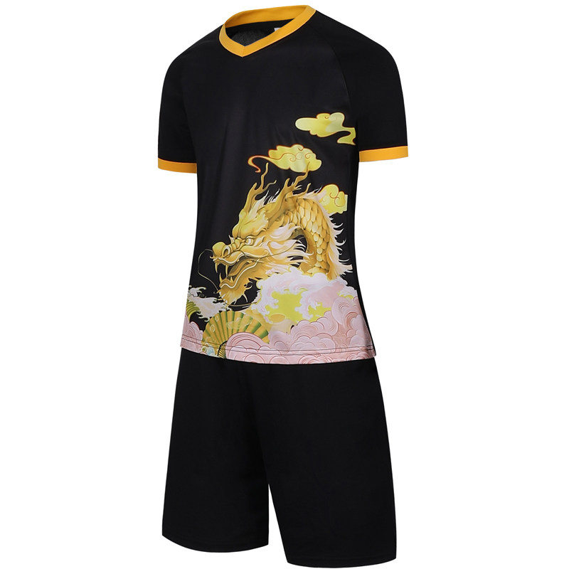 短袖篮球服套装龙舟比赛训练服吸汗透气速干定制号码文字6008黑色